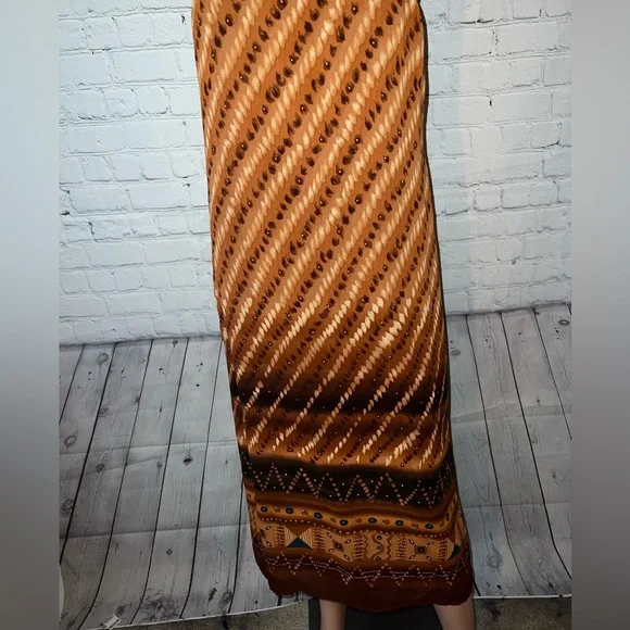 Coldwater Creek orange & brown cheetah print dress size S - Picture 3 of 10